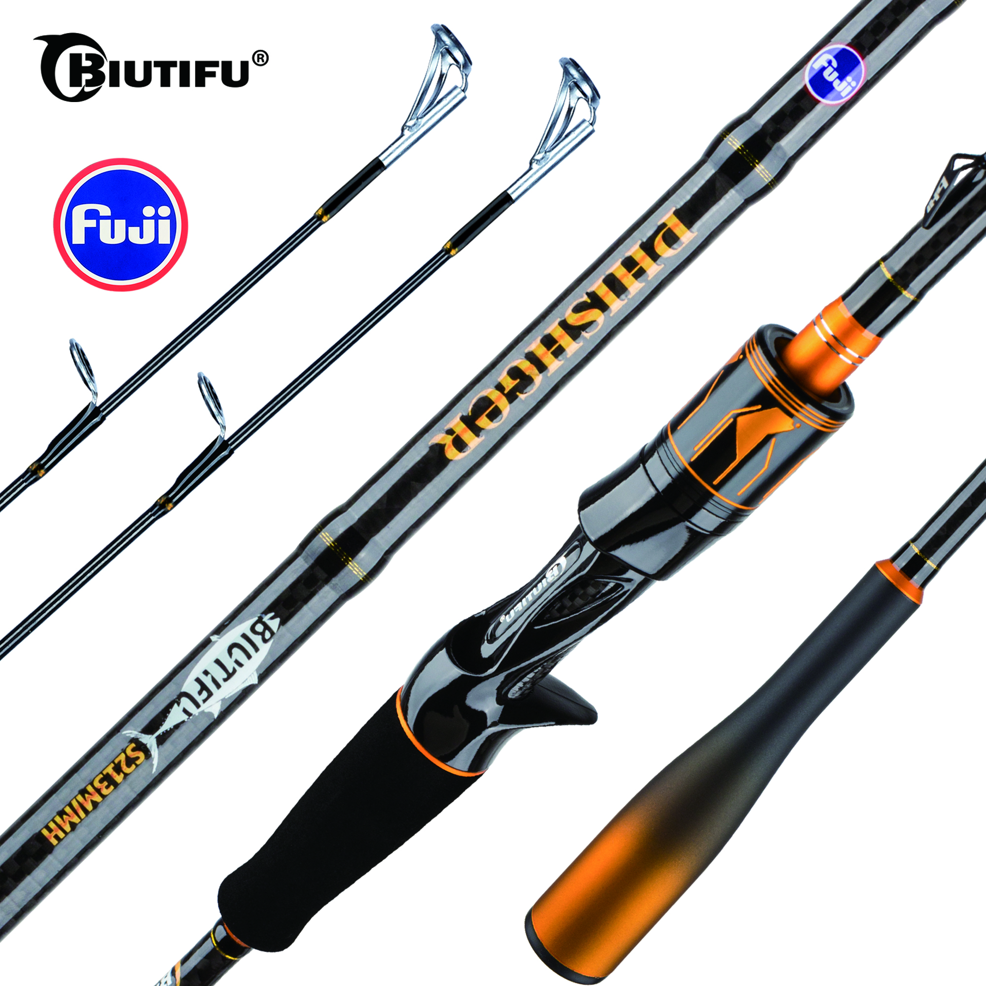 Fishing Rod Surf - BIUTIFU Spinning Casting 2Tips Fishing Rods