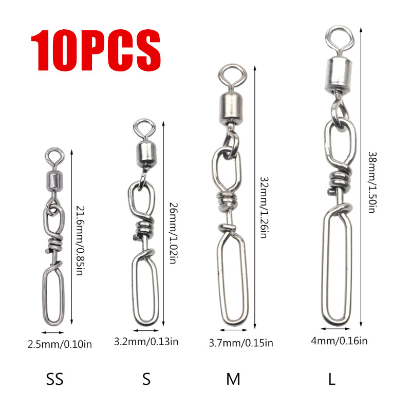 10Pcs Stainless Steel Quick Sn - Fishing Rod Casting ulasan dan harga
