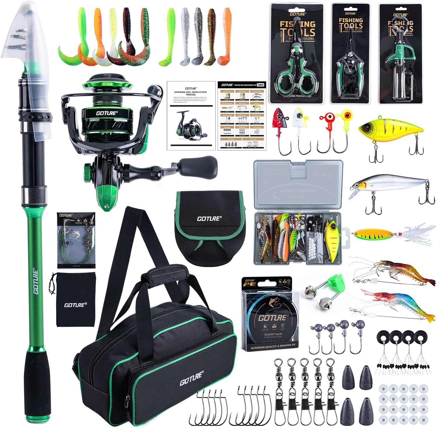 Goture 1.8M-2.7M Carbon Telesc - Fishing Rod Spinning ulasan dan harga
