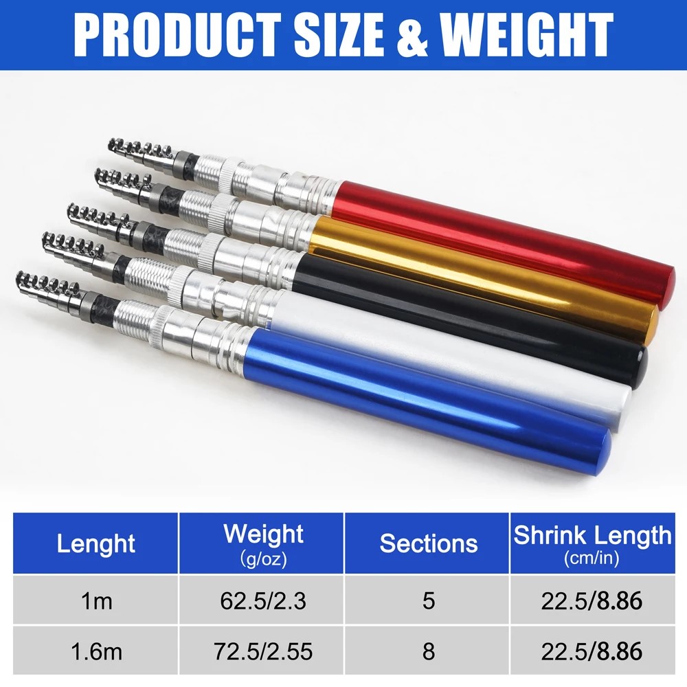 1.6m/1m Pocket Pen Fishing Rod - Fishing Rod Ice ulasan dan harga